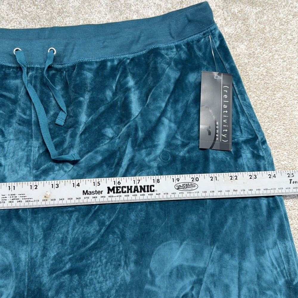 Relativity Velour Lounge Jogger Pants Womens 2X (FITS 36 X 29) Green Comfort NEW - Picture 11 of 12